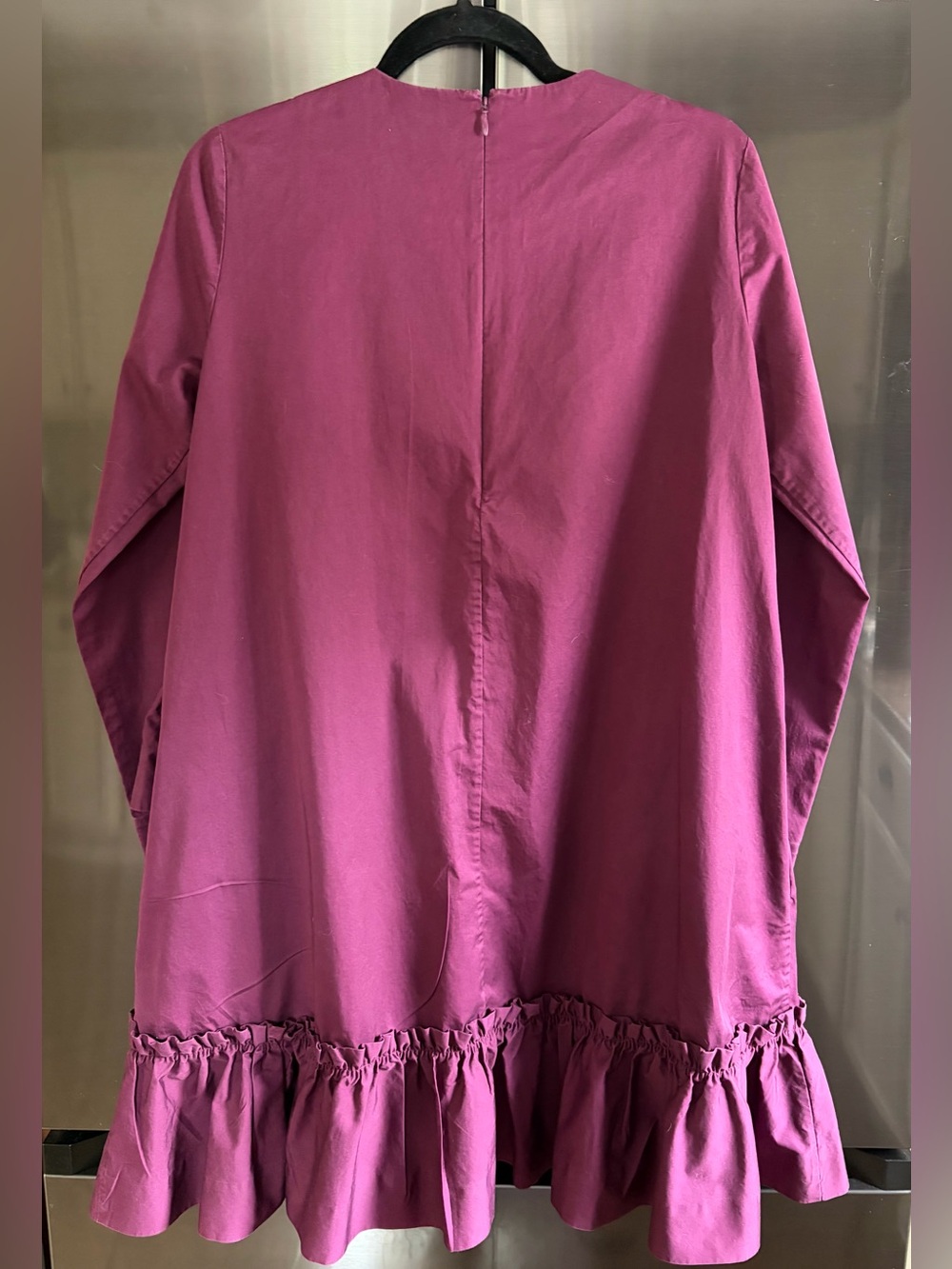 COS Ruffled A-Line Minimalist Avant Garde Jewel Tone Party Shift Mini Dress Sz S - Picture 3 of 7